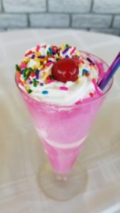 pink ice cream float