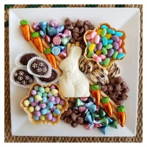 chocolate eggs on Easter charcuterie board