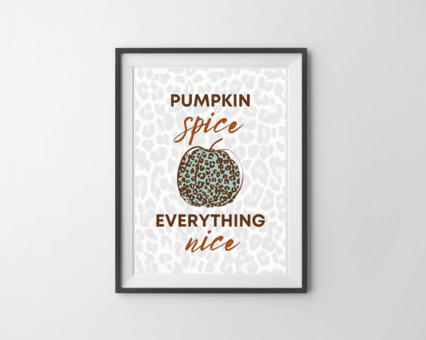 pumpkin spice printable black frame