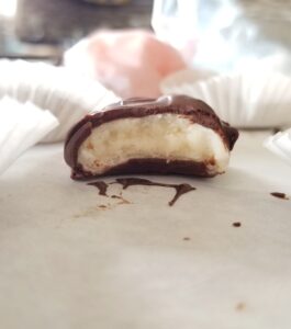 chocolate Easter egg recipe showing bite out of it