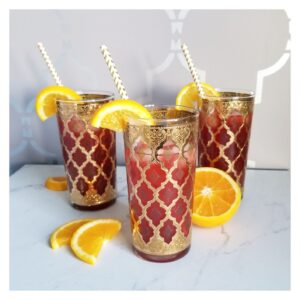 raspberry orange mocktail 3 glasses