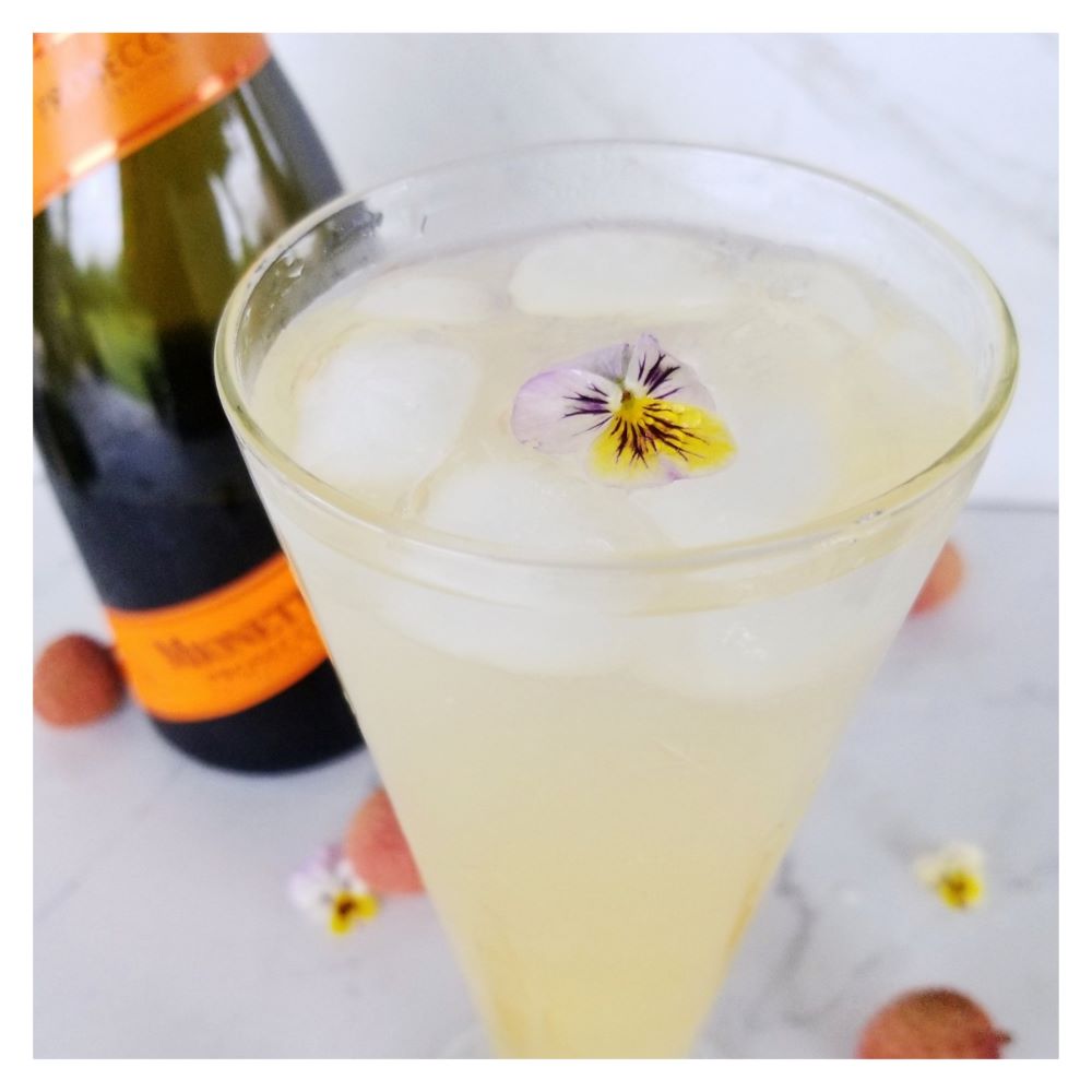 lychee, ginger prosecco cocktail