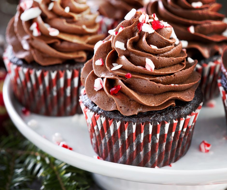 holiday baking peppermint cupcakes